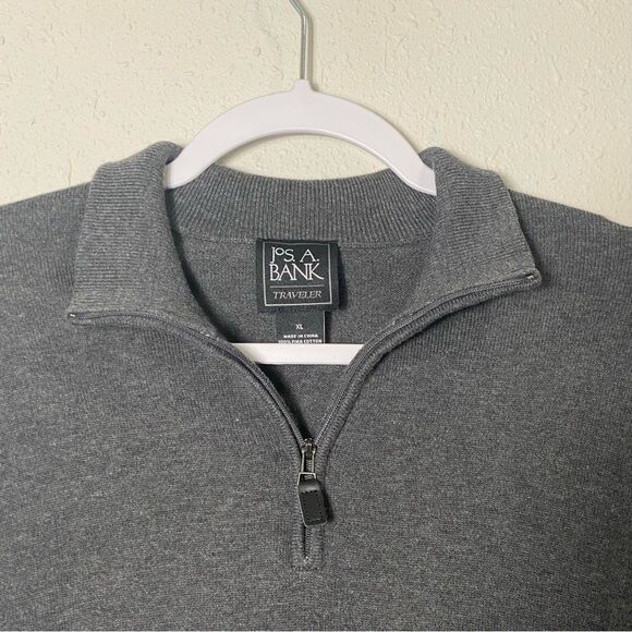 Joseph A Bank Traveler 100% Pima Cotton Quarter Zip Sweater Men's Size XL - Picture 9 of 12